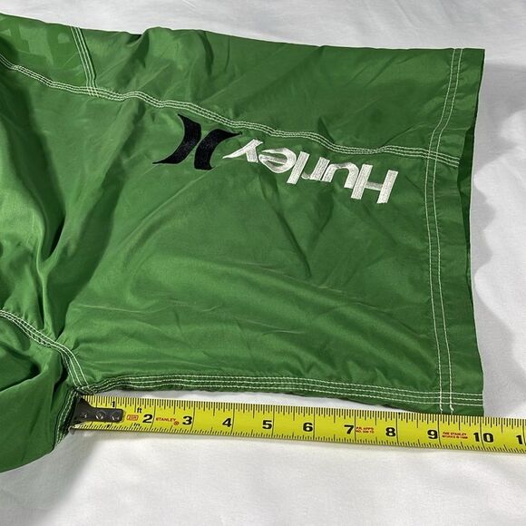Hurley mens green solid polyester board shorts 10" inseam swimwear - size 38 - Picture 11 of 12